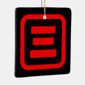 Japanse nummer drie 三 【 San 】 Kanji Keramisch Ornament (Rechts)