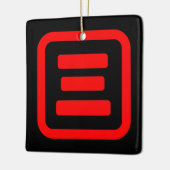 Japanse nummer drie 三 【 San 】 Kanji Keramisch Ornament (Links)