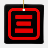 Japanse nummer drie 三 【 San 】 Kanji Keramisch Ornament (Achterkant)