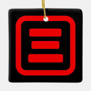 Japanse nummer drie 三 【 San 】 Kanji Keramisch Ornament