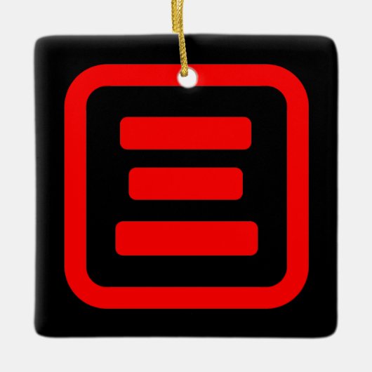 Japanse nummer drie 三 【 San 】 Kanji Keramisch Ornament (Voorkant)