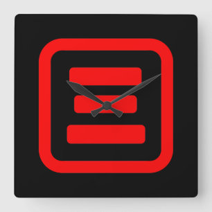 Japanse nummer drie 三 【 San 】 Kanji Vierkante Klok