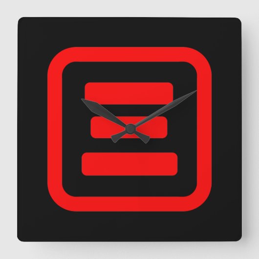 Japanse nummer drie 三 【 San 】 Kanji Vierkante Klok (Voorkant)