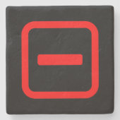 Japanse nummer één 一 Ichi 】 Kanji Stenen Onderzetter (Voorkant)