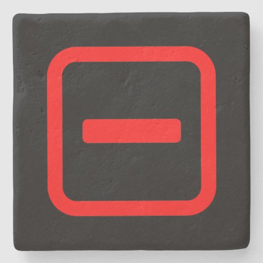 Japanse nummer één 一 Ichi 】 Kanji Stenen Onderzetter (Voorkant)