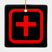 Japanse nummer Tien 十 【 Ju 】 Kanji Keramisch Ornament (Achterkant)