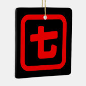 Japanse nummer zeven 七 【 Nana 】 Kanji Keramisch Ornament (Rechts)