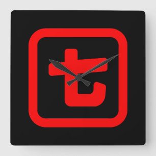 Japanse nummer zeven 七 【 Nana 】 Kanji Vierkante Klok