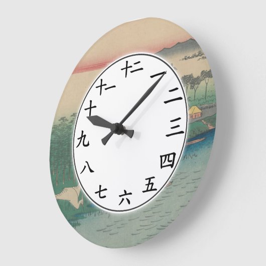 Japanse nummers bepalen de zonnerivier de Bird Art Grote Klok (Hoek)