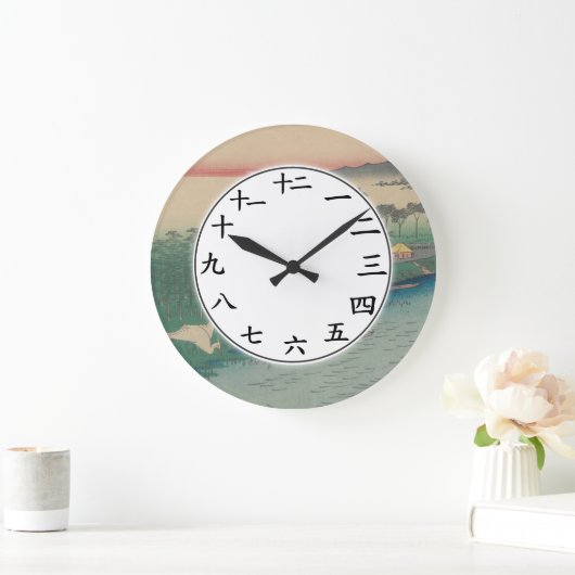 Japanse nummers bepalen de zonnerivier de Bird Art Grote Klok (Huis)