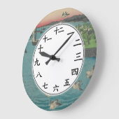 Japanse nummers Zee Bird Sunset Grote Klok (Hoek)