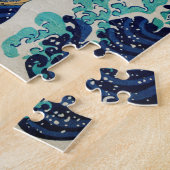 Japanse oceaangolven asthetische strand esthet legpuzzel (Zijkant)