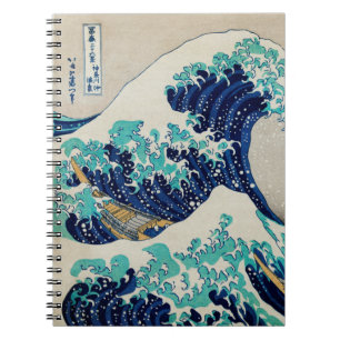 Japanse oceaangolven asthetische strand esthet notitieboek
