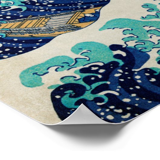 Japanse oceaangolven asthetische strand esthet poster (Hoek)