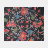 Japanse Okinawan-kleurstof (Bingata) Fleece Deken (Voorkant (Horizontaal))