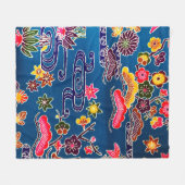 Japanse Okinawan-kleurstof (Bingata) Fleece Deken (Voorkant (Horizontaal))