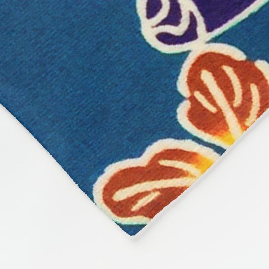 Japanse Okinawan-kleurstof (Bingata) Fleece Deken (Hoek)