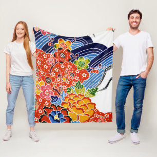 Japanse Okinawan-kleurstof (Bingata) Fleece Deken