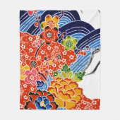 Japanse Okinawan-kleurstof (Bingata) Fleece Deken (Voorkant)