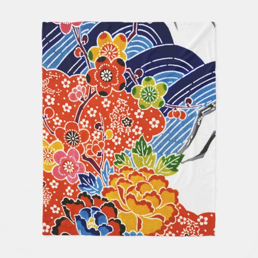 Japanse Okinawan-kleurstof (Bingata) Fleece Deken (Voorkant)