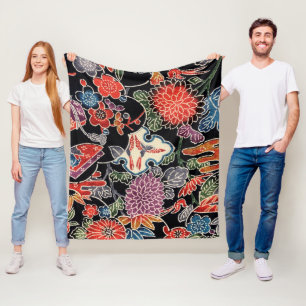 Japanse Okinawan-kleurstof (Bingata) Fleece Deken