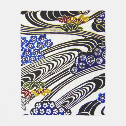 Japanse Okinawan-kleurstof (Bingata) Fleece Deken (Voorkant)
