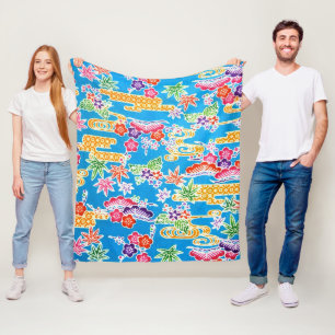 Japanse Okinawan-kleurstof (Bingata) Fleece Deken