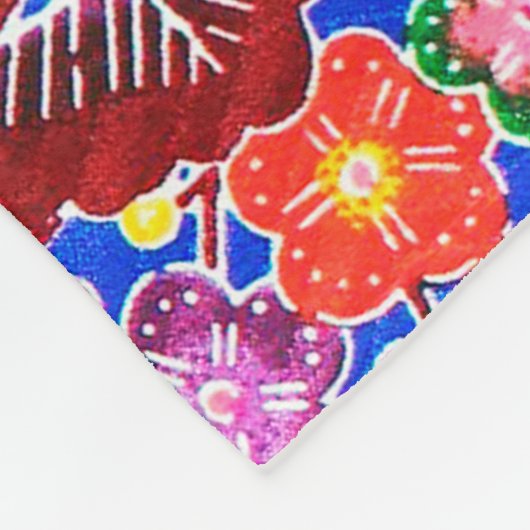 Japanse Okinawan-kleurstof (Bingata) Fleece Deken (Hoek)