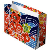Japanse Okinawan-kleurstof (Bingata) Groot Cadeauzakje (Voorkant Gekanteld)