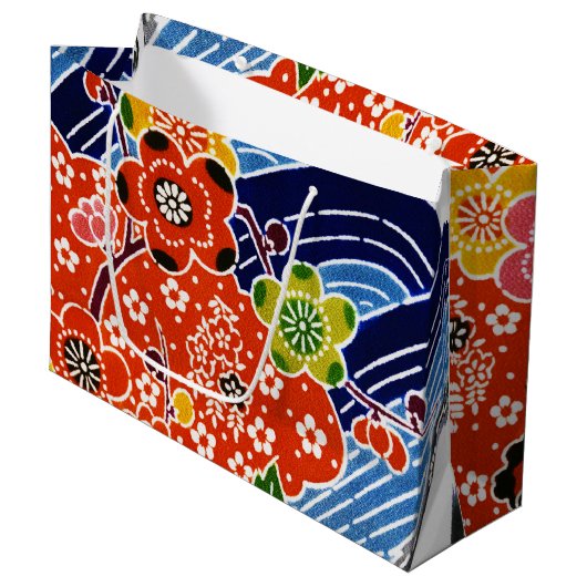 Japanse Okinawan-kleurstof (Bingata) Groot Cadeauzakje (Voorkant Gekanteld)