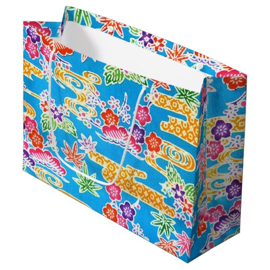 Japanse Okinawan-kleurstof (Bingata) Groot Cadeauzakje (Voorkant Gekanteld)