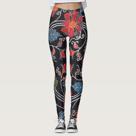Japanse Okinawan-kleurstof (Bingata) Leggings (Voorkant)
