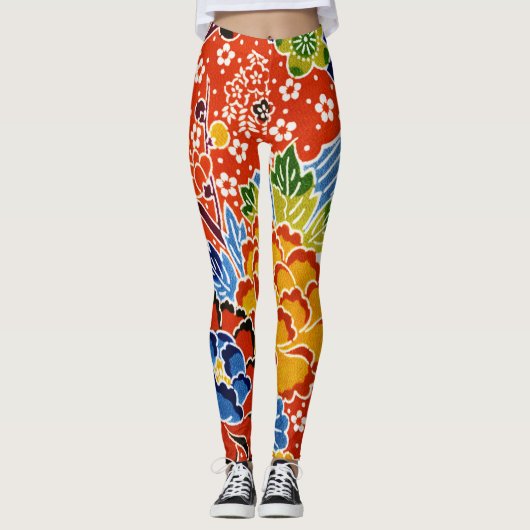 Japanse Okinawan-kleurstof (Bingata) Leggings (Voorkant)