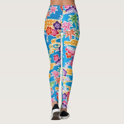 Japanse Okinawan-kleurstof (Bingata) Leggings (Achterkant)
