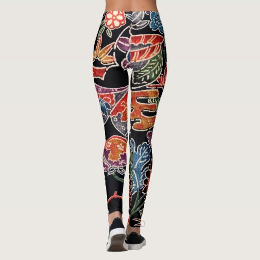 Japanse Okinawan-kleurstof (Bingata) Leggings (Achterkant)