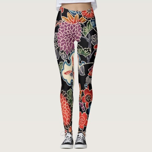 Japanse Okinawan-kleurstof (Bingata) Leggings (Voorkant)