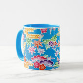 Japanse Okinawan-kleurstof (Bingata) Mok (Voorkant links)