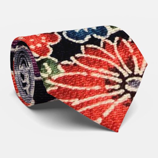 Japanse Okinawan-kleurstof (Bingata) Stropdas (Opgerold)