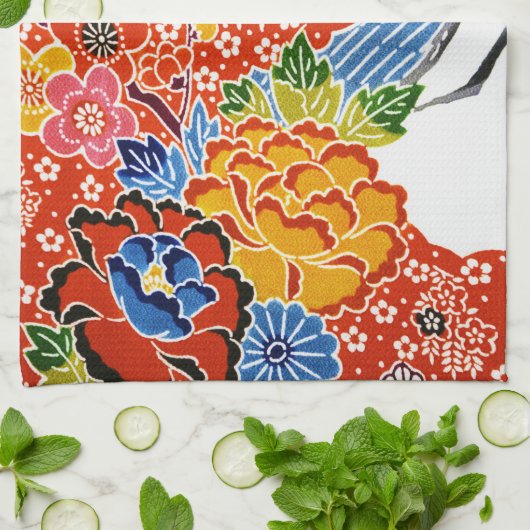 Japanse Okinawan-kleurstof (Bingata) Theedoek (Gevouwen)