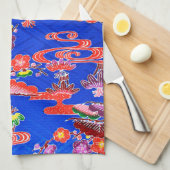 Japanse Okinawan-kleurstof (Bingata) Theedoek (Quarter Fold)