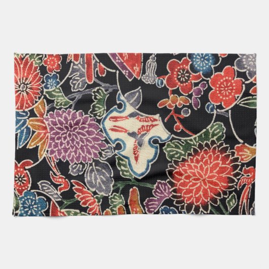 Japanse Okinawan-kleurstof (Bingata) Theedoek (Horizontaal)