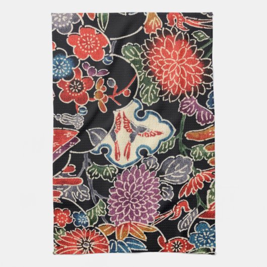 Japanse Okinawan-kleurstof (Bingata) Theedoek (Verticaal)