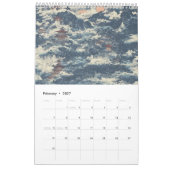 Japanse olieverschilderingslandschap kalender (Feb 2027)