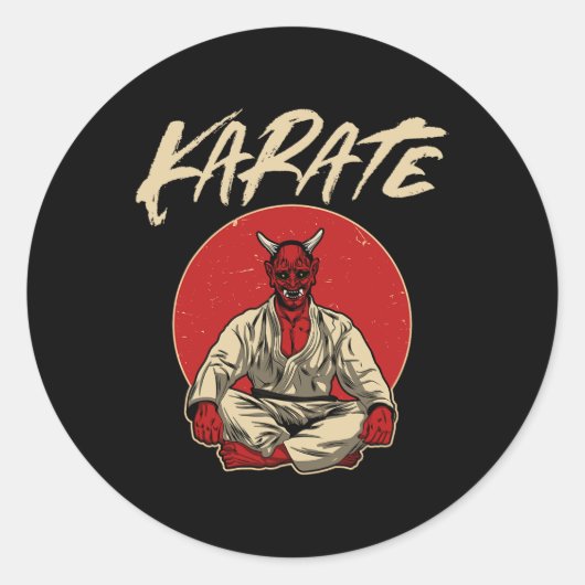 Japanse Oni Demon - Karate Gift Ronde Sticker (Voorkant)