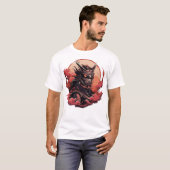 japanse oni demonen krijger samurai dragon t-shirt (Voorkant volledig)