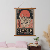 Japanse Oni Mask Art | Wabi Sabi Genie Design Hangend Wandkleed (Slaapkamer)