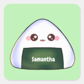 Japanse Onigiri rijstbal Vierkante Sticker (Voorkant)