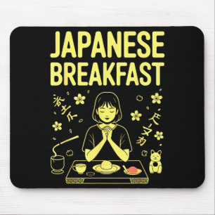 Japanse ontbijt Zen Ochtend Miso Rijst Thee Grafie Muismat