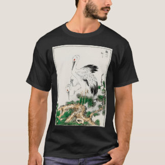 Japanse ooievaar en dennenboom illustratie 4157233 t-shirt
