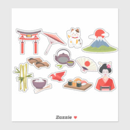 Japanse oosterse esthetische Stickers
